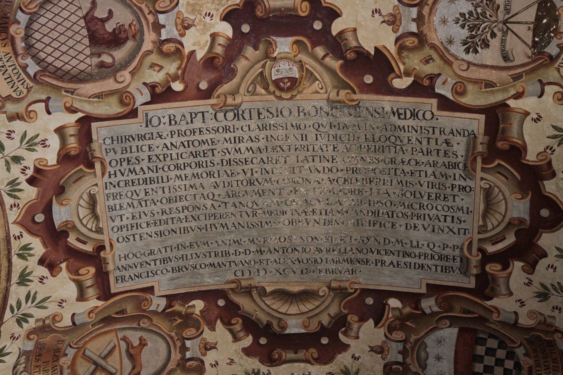 Giovan Battista Cortesi's memorial fresco, Palazzo Archiginnasio, Bologna (1).JPG